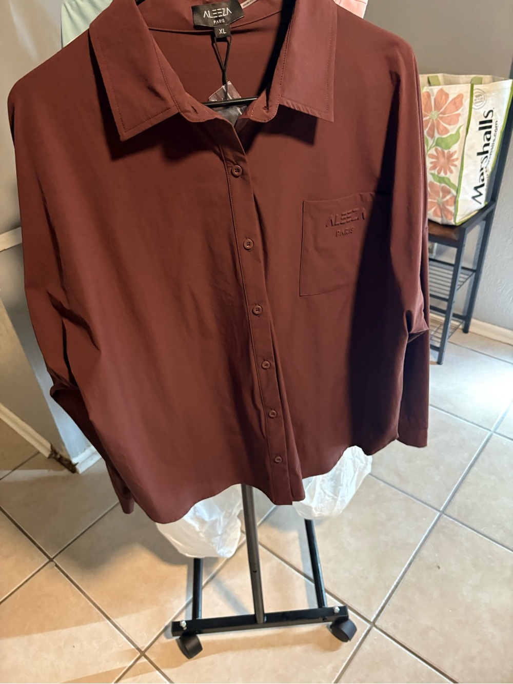 Aleeza Paris Brown Button-Up Shirt